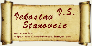 Vekoslav Stanovčić vizit kartica